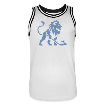 Löwe Eishockey Silhouette - Maillot de basket Homme - blanc/noir - Devant - AI Model Male 185 dark (185cm)