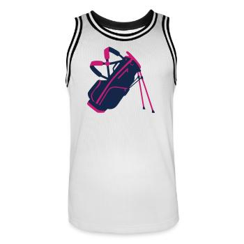 Icône du sac de golf pour l’équipement - Maillot de basket Homme - blanc/noir - Devant - AI Model Male 185 dark (185cm)