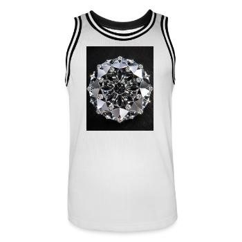 Diamond Geometric Mandala - Men's Basketball Jersey - white/black - Front - AI Model Male 185 dark (185cm)