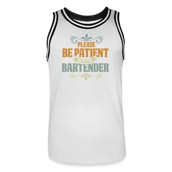 waiter bartender bartender bartender barchef - Men's Basketball Jersey - white/black - Front - AI Model Male 185 dark (185cm)
