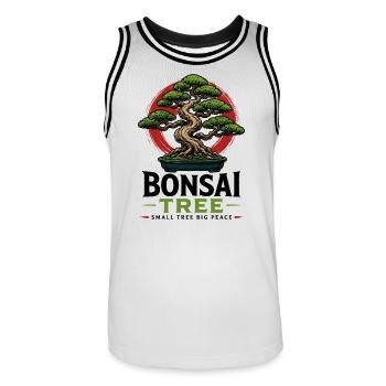 Japanese Bonsai Tree Plant Bonsai - Men's Basketball Jersey - white/black - Front - AI Model Male 185 dark (185cm)