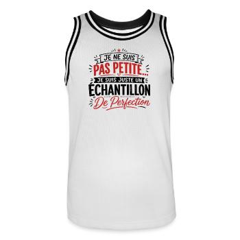 Femme humour, perfection, cadeau fête des mères - Maillot de basket Homme - blanc/noir - Devant - AI Model Male 185 dark (185cm)