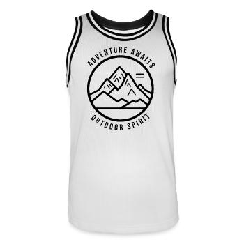 L’aventure attend Black Outdoor - Maillot de basket Homme - blanc/noir - Devant - AI Model Male 185 dark (185cm)