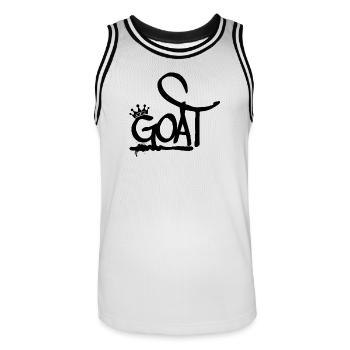 GOAT Couronne de graffiti la plus grande de tous les temps (noir) - Maillot de basket Homme - blanc/noir - Devant - AI Model Male 185 dark (185cm)