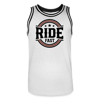 Ride Fast Badge Logo - Maillot de basket Homme - blanc/noir - Devant - AI Model Male 185 dark (185cm)