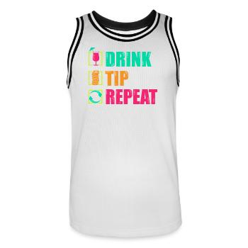 Serveur Barman Barchef - Maillot de basket Homme - blanc/noir - Devant - AI Model Male 185 dark (185cm)