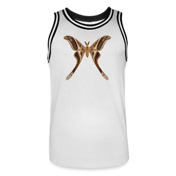 Hercule de nuit Coscinocera hercules - Maillot de basket Homme - blanc/noir - Devant - AI Model Male 185 dark (185cm)