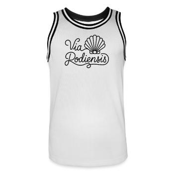 Via Podiensis – Camino de Santiago - Maillot de basket Homme - blanc/noir - Devant - AI Model Male 185 dark (185cm)