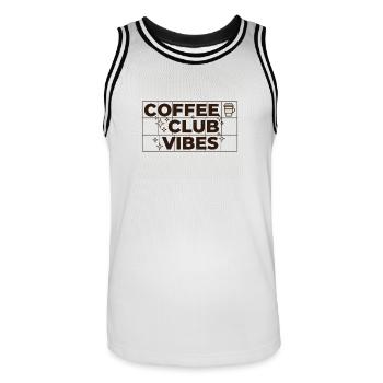 Coffee Club Vibes – Coffee Design Gift - Men's Basketball Jersey - white/black - Front - AI Model Male 185 dark (185cm)