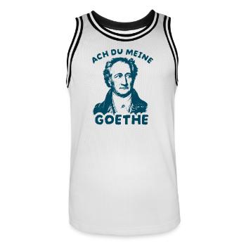 Ach du meine Goethe  Literatur Wortspiel Humor - Männer Basketball-Trikot - Weiß/Schwarz - Vorne - AI Model Male 185 dark (185cm)