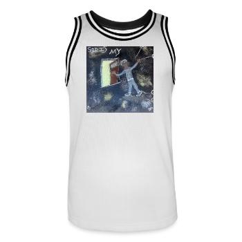 Finde Jesus von Eunice Ahiale - Maillot de basket Homme - blanc/noir - Devant - AI Model Male 185 dark (185cm)