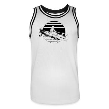 Dessin du rameur - Maillot de basket Homme - blanc/noir - Devant - AI Model Male 185 dark (185cm)