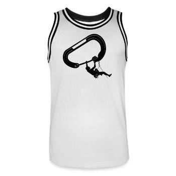 escalade, bloc, escalade, montagne, alpinisme - Maillot de basket Homme - blanc/noir - Devant - AI Model Male 185 dark (185cm)