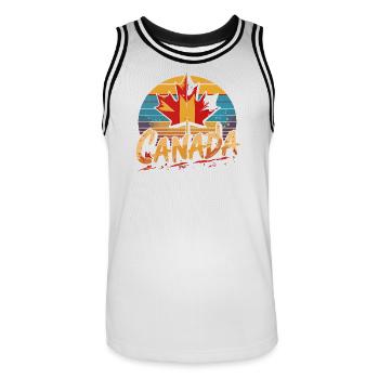 Érable arc-en-ciel de la Fierté du Canada - Maillot de basket Homme - blanc/noir - Devant - AI Model Male 185 dark (185cm)