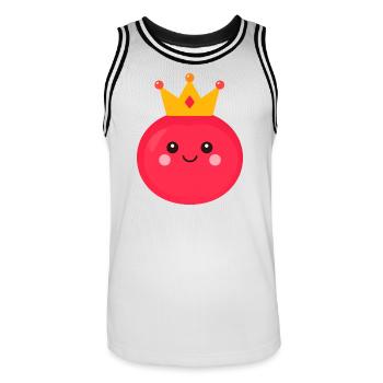 Kawaii Tomato with Crown – Sweet Queen Design - Men's Basketball Jersey - white/black - Front - AI Model Male 185 dark (185cm)
