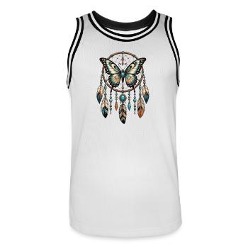 Butterfly Dreamcatcher - Men's Basketball Jersey - white/black - Front - AI Model Male 185 dark (185cm)