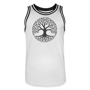 Circle Life Tree Silhouette - Men's Basketball Jersey - white/black - Front - AI Model Male 185 dark (185cm)