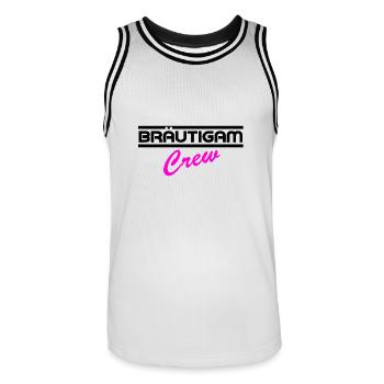 Groom Crew / enterrement de vie de garçon / célébration / enterrement de vie de garçon - Maillot de basket Homme - blanc/noir - Devant - AI Model Male 185 dark (185cm)