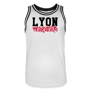 Lyon Représente - Maillot de basket Homme - blanc/noir - Devant - AI Model Male 185 dark (185cm)