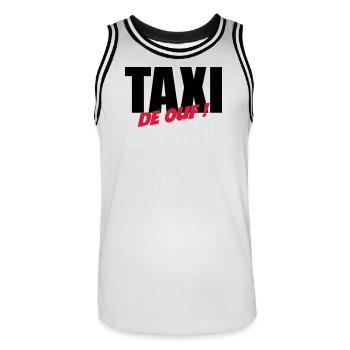 Taxi de ouf ! - Maillot de basket Homme - blanc/noir - Devant - AI Model Male 185 dark (185cm)