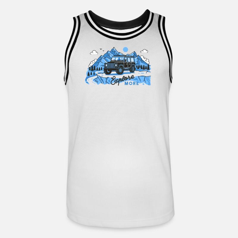 Defender esplora di più - Maglia da basket per uomo - bianco/nero