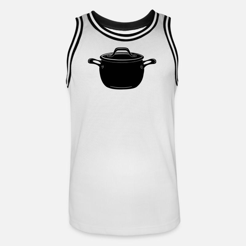 Suppe oder Pfanne - Männer Basketball-Trikot - Weiß/Schwarz