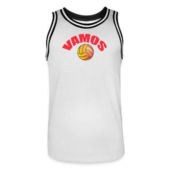 VAMOS - Männer Basketball-Trikot - Weiß/Schwarz - Vorne - AI Model Male 185 dark (185cm)
