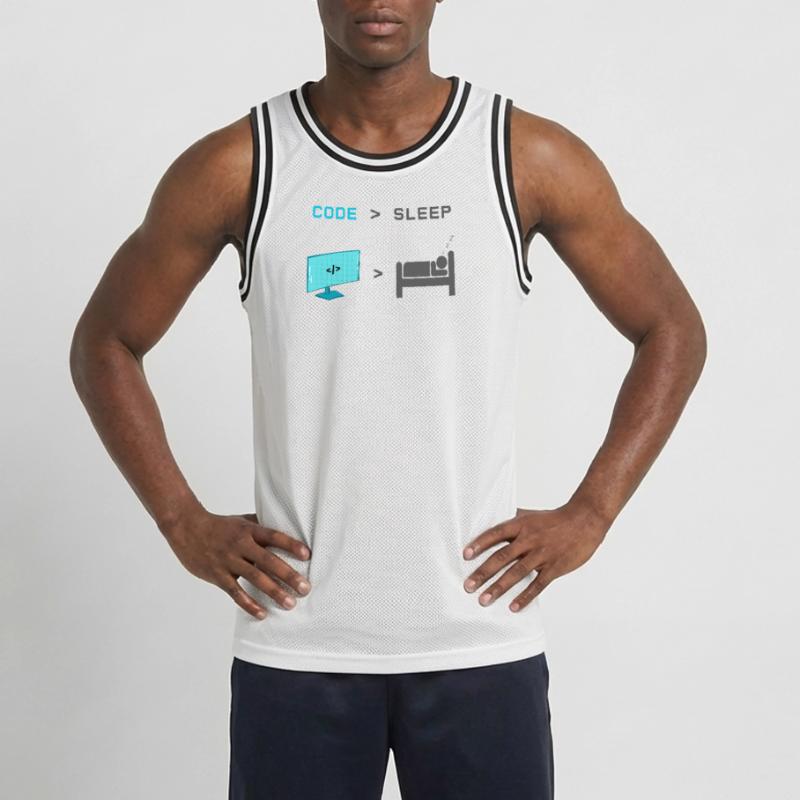Code vs Sleep: Coder im Schlafmodus Männer Basketball-Trikot