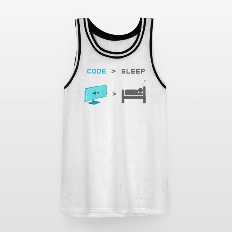 Code vs Sleep: Coder im Schlafmodus Männer Basketball-Trikot