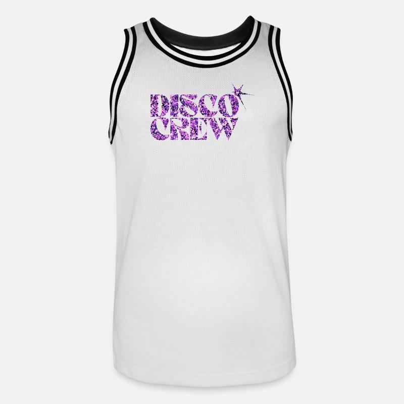Disco Crew Lilla Glitter-logo - Basketballdrakt for menn - hvit/svart