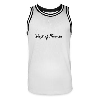 OMA. MUTTERTAG. ALLES GUTE ZUM GEBURTSTAG OMA. ICH LIEBE DICH - Männer Basketball-Trikot - Weiß/Schwarz - Vorne - AI Model Male 185 dark (185cm)