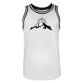 Berg, Wandern, Bergsteigen, hiking, mountain - Männer Basketball-Trikot - Weiß/Schwarz - Vorne - AI Model Male 185 dark (185cm)