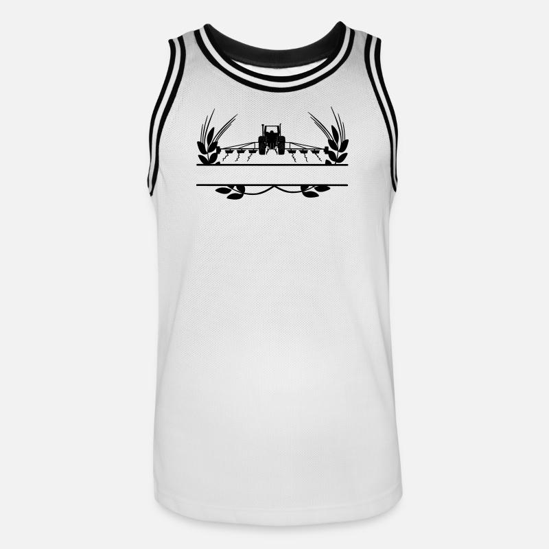 Ackerbau Traktor Getreideanbau - Männer Basketball-Trikot - Weiß/Schwarz