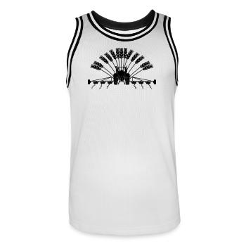 Grain tractor - Men's Basketball Jersey - white/black - Front - AI Model Male 185 dark (185cm)