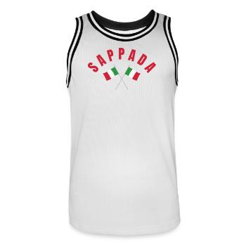 Drapeaux italiens de Sappada - Maillot de basket Homme - blanc/noir - Devant - AI Model Male 185 dark (185cm)