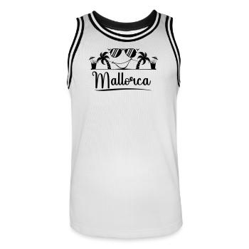 Majorca - Men's Basketball Jersey - white/black - Front - AI Model Male 185 dark (185cm)