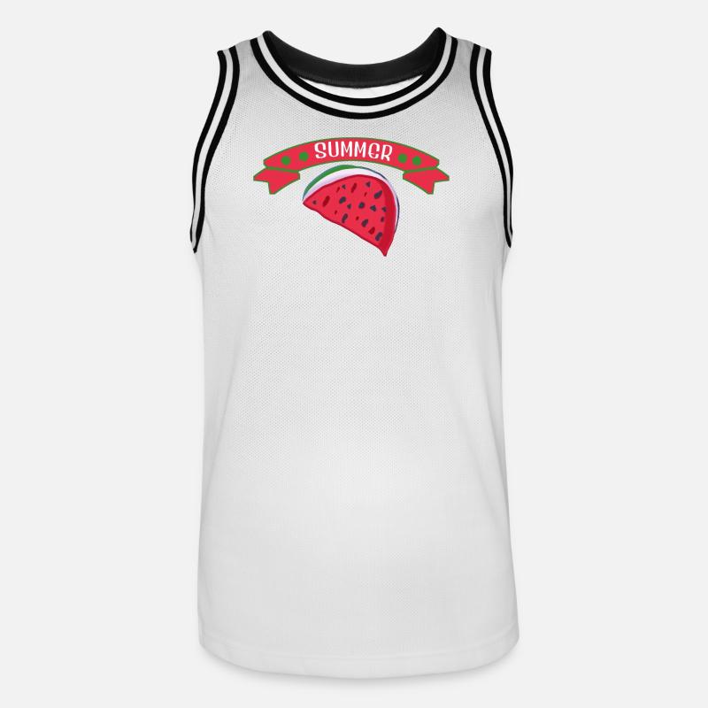 Été des pastèques - Maillot de basket Homme - blanc/noir