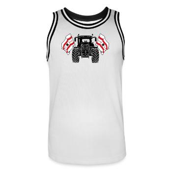 Drenthe_Tractor_Pride - Männer Basketball-Trikot - Weiß/Schwarz - Vorne - AI Model Male 185 dark (185cm)
