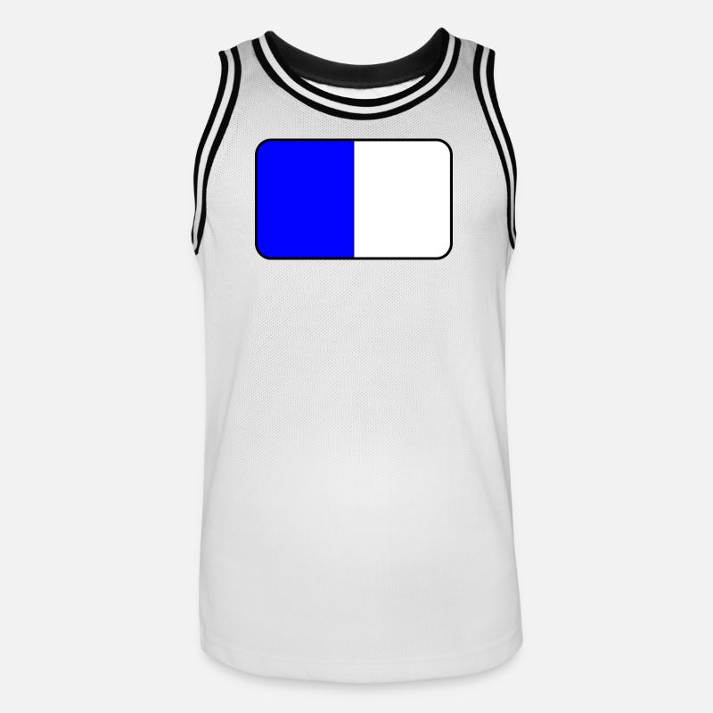 Emblème du drapeau de Spa - Maillot de basket Homme - blanc/noir