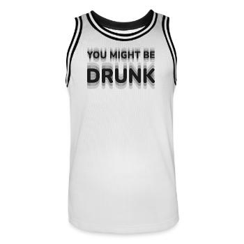 You Might Be Drunk Optical Illusion Typography Fun - Men's Basketball Jersey - white/black - Front - AI Model Male 185 dark (185cm)