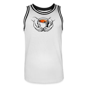 Cup - Men's Basketball Jersey - white/black - Front - AI Model Male 185 dark (185cm)