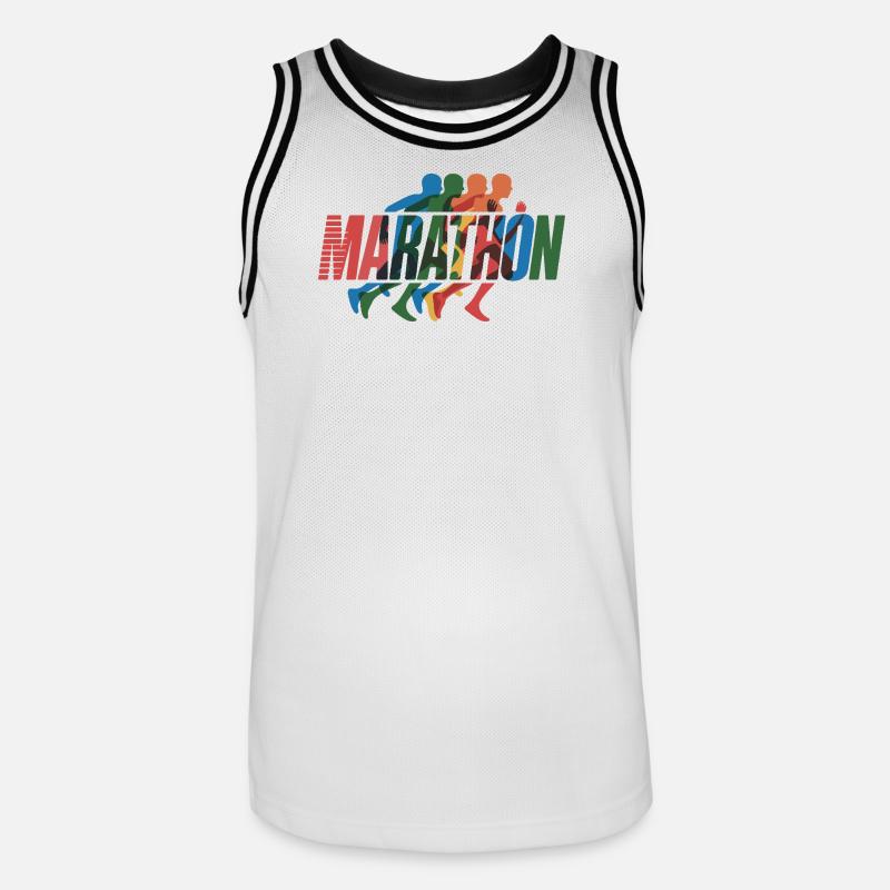Marathon Color Course - Maglia da basket per uomo - bianco/nero