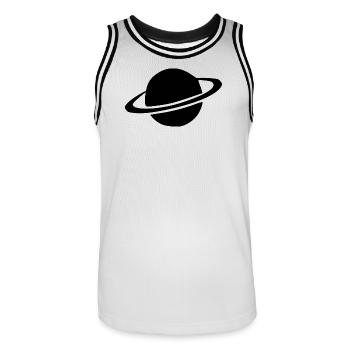 Weltraum Geschenk - Männer Basketball-Trikot - Weiß/Schwarz - Vorne - AI Model Male 185 dark (185cm)