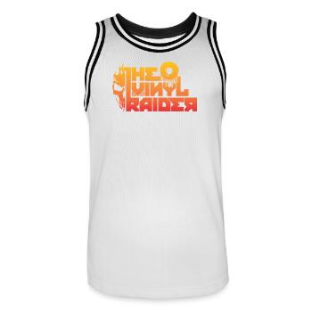 Produits dérivés VinylRaider - Maillot de basket Homme - blanc/noir - Devant - AI Model Male 185 dark (185cm)