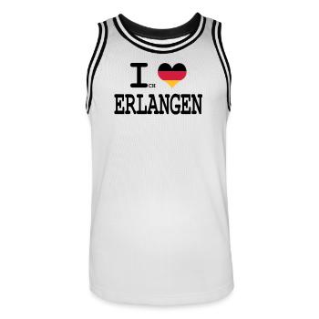 I love gain - Men's Basketball Jersey - white/black - Front - AI Model Male 185 dark (185cm)