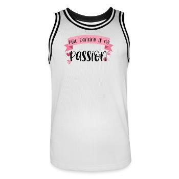 La pole dance est ma passion - Dancer Gift - Maillot de basket Homme - blanc/noir - Devant - AI Model Male 185 dark (185cm)