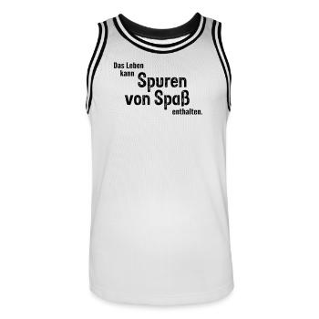 Traces de plaisir - Maillot de basket Homme - blanc/noir - Devant - AI Model Male 185 dark (185cm)