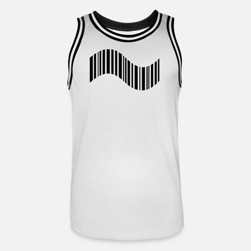 Barcode in Wellenform - Männer Basketball-Trikot - Weiß/Schwarz