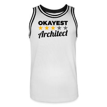 Architecte ordinaire - Maillot de basket Homme - blanc/noir - Devant - AI Model Male 185 dark (185cm)