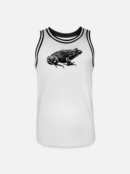 Graphic of a real frog in profile - Men's Basketball Jersey - white/black